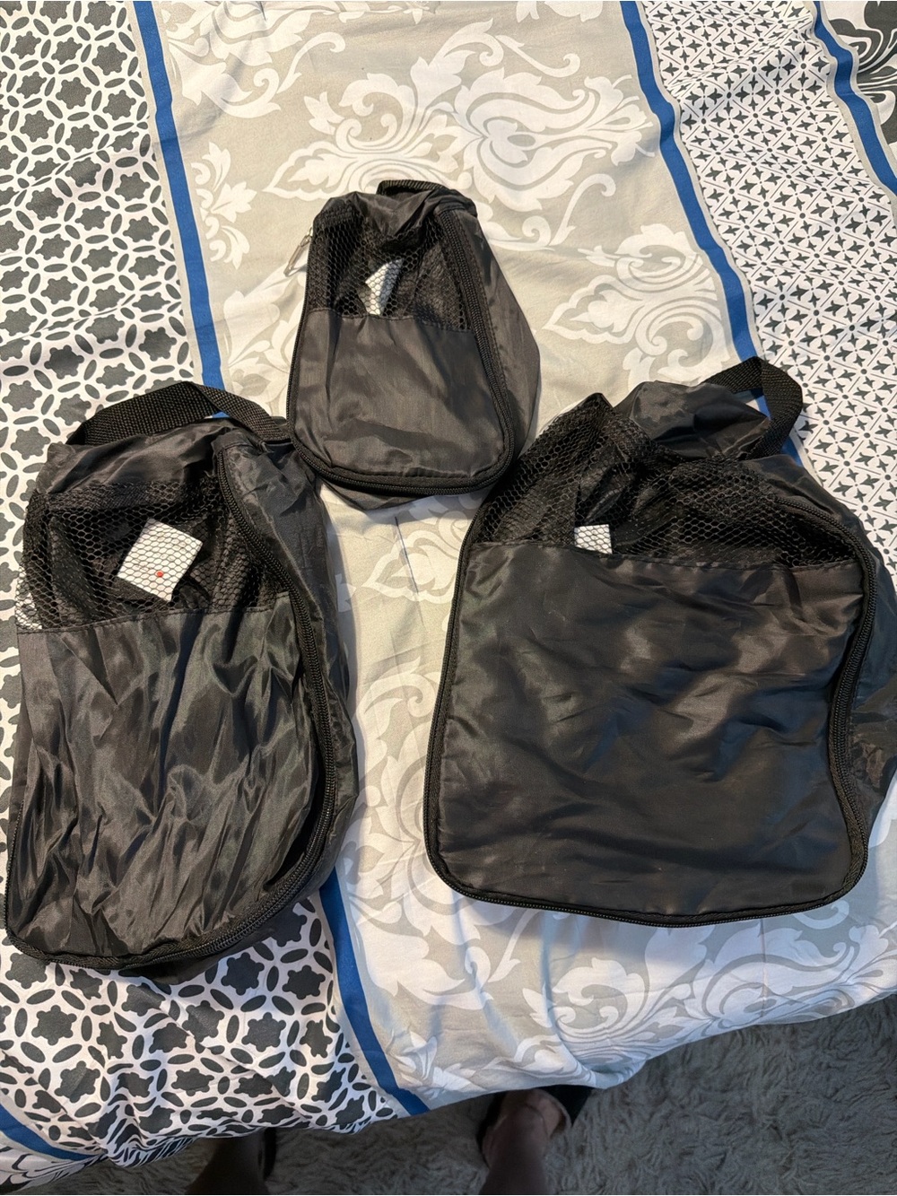 Black Travel Packing Cubes Tote Set